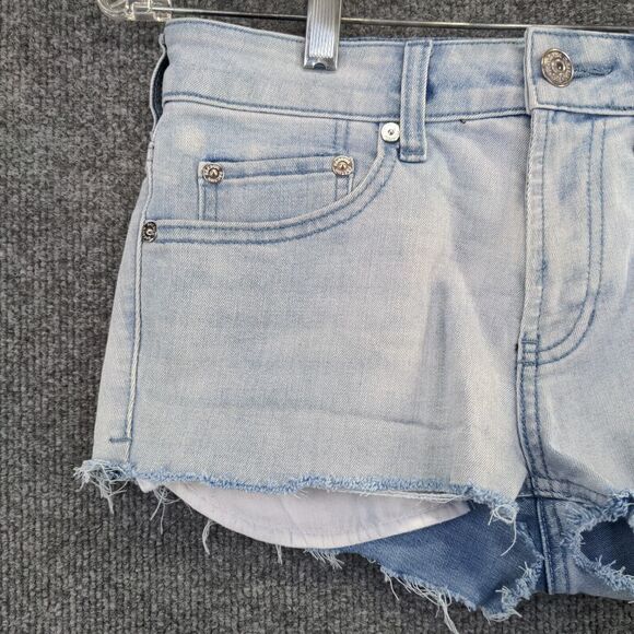 Pacsun Women's Active Stretch Skinniest Cut Off Jean Shorts Blue Size 28 - Picture 7 of 13